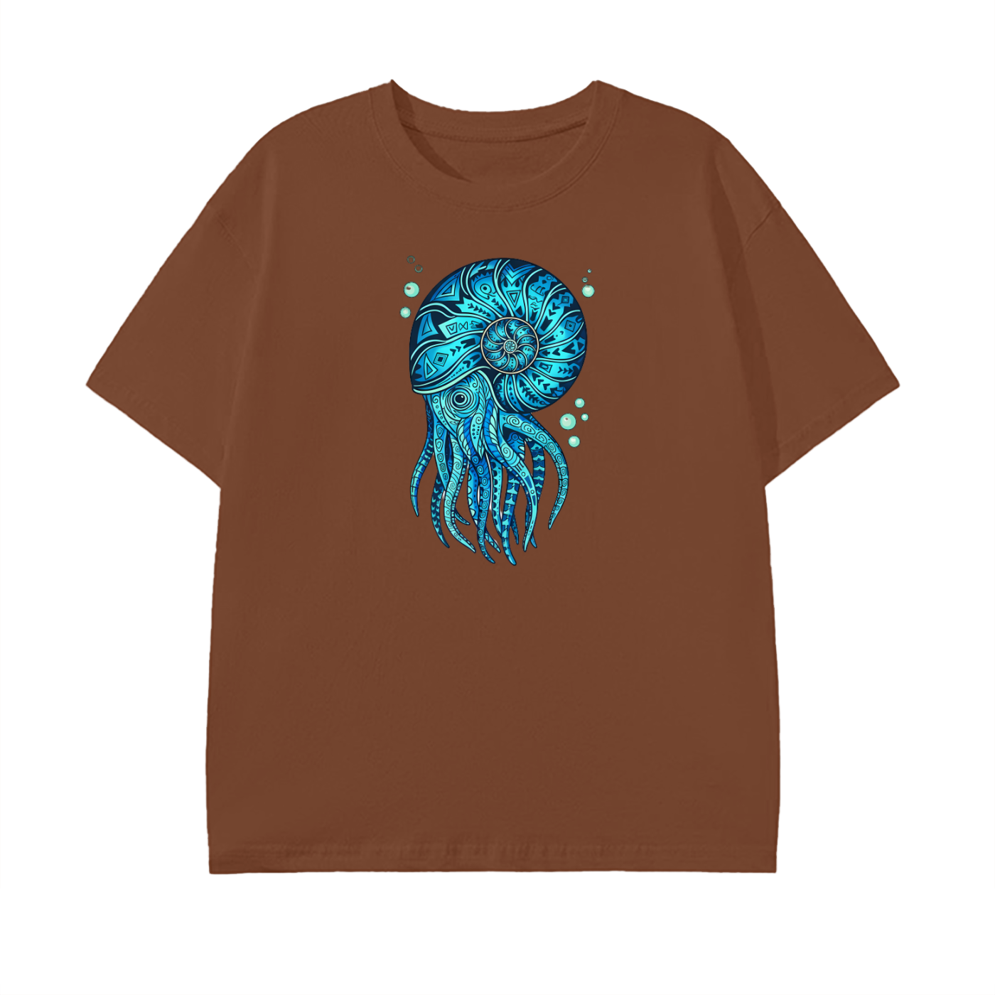 Blue Nautilus T-Shirt – Ocean Life Graphic Tee, Sea Creature Art