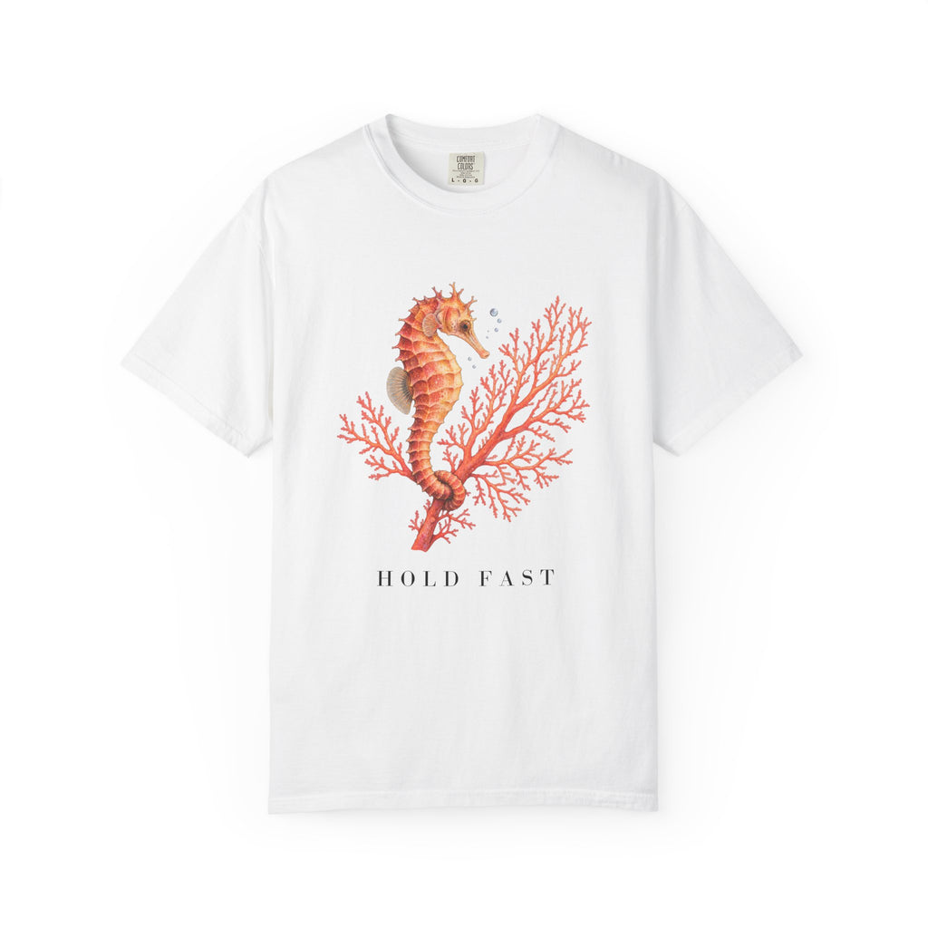 Hold Fast Seahorse T-Shirt, Coral Seahorse Tee