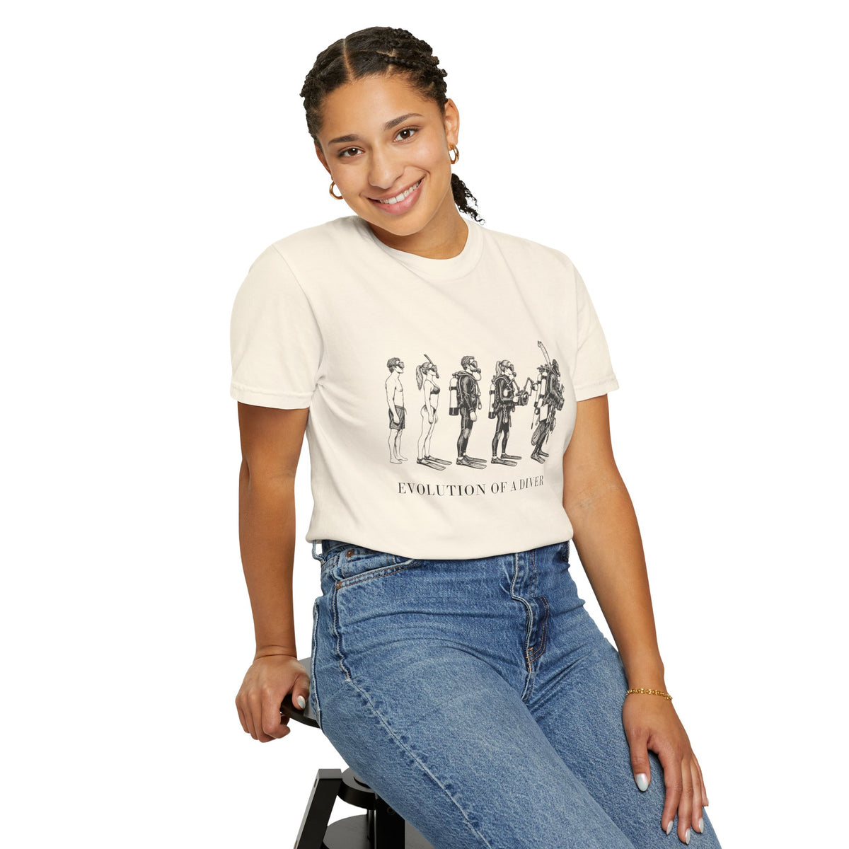 Evolution of a Diver tee, digital mockup 1