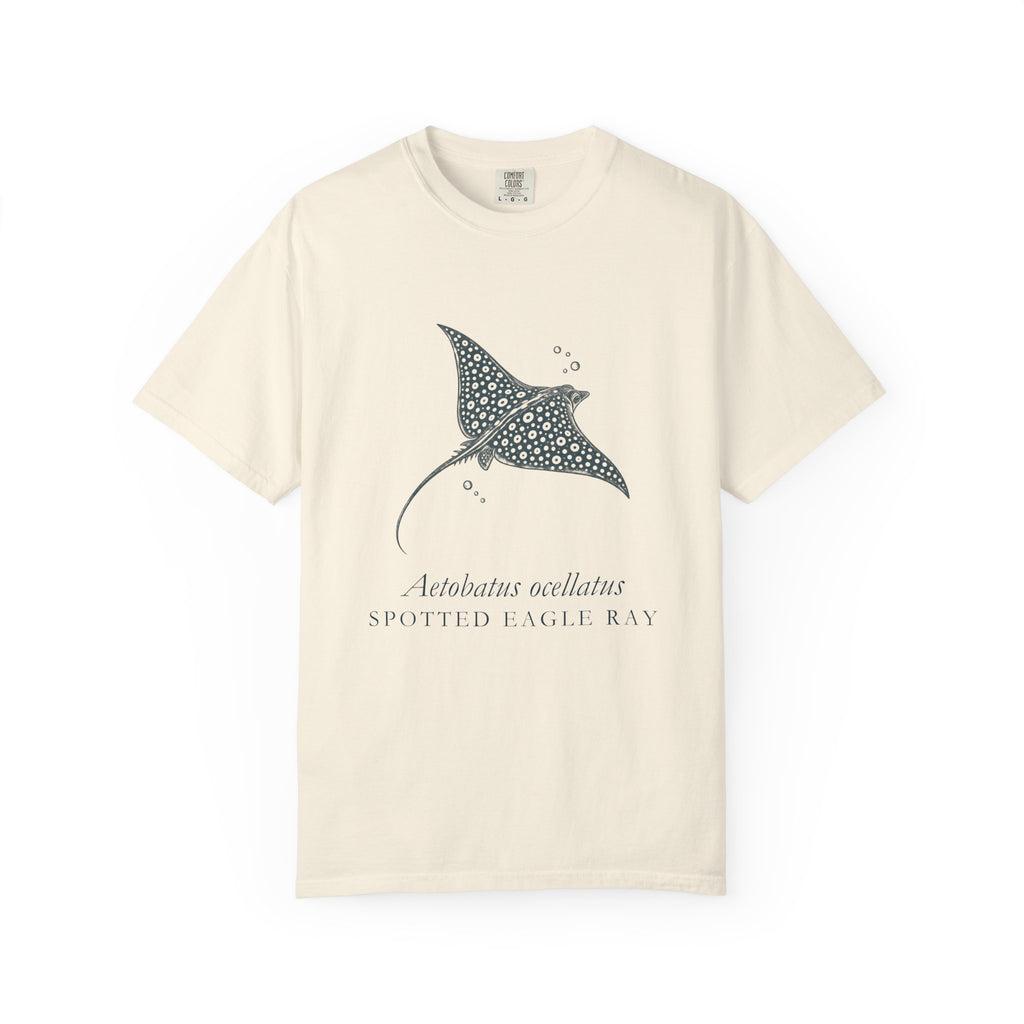 Spotted Eagle Ray Linocut tee, digital mockup 26