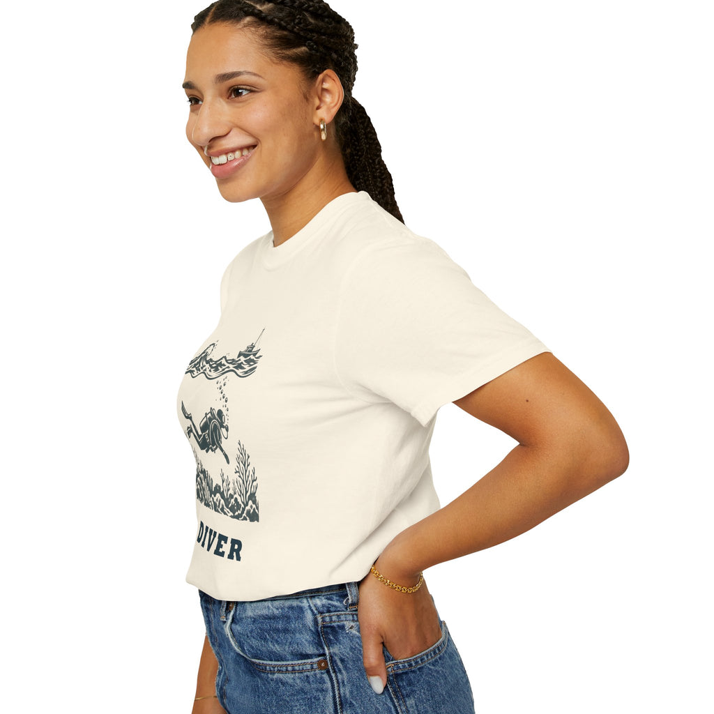 Diver Linocut T-Shirt, Scuba Diver Tee
