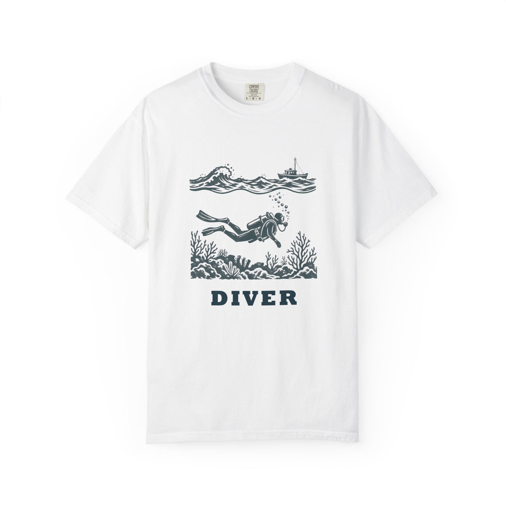 Diver Linocut T-Shirt, Scuba Diver Tee