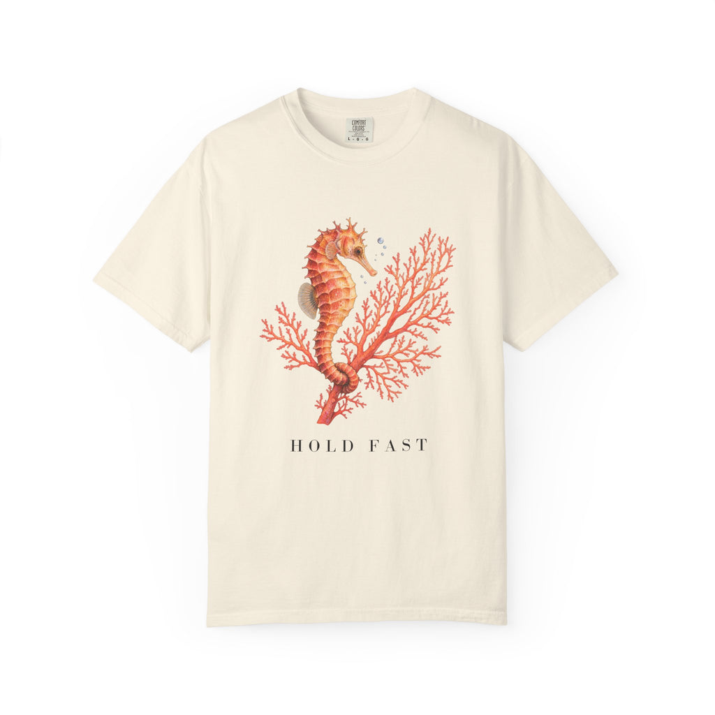 Hold Fast Seahorse T-Shirt, Coral Seahorse Tee