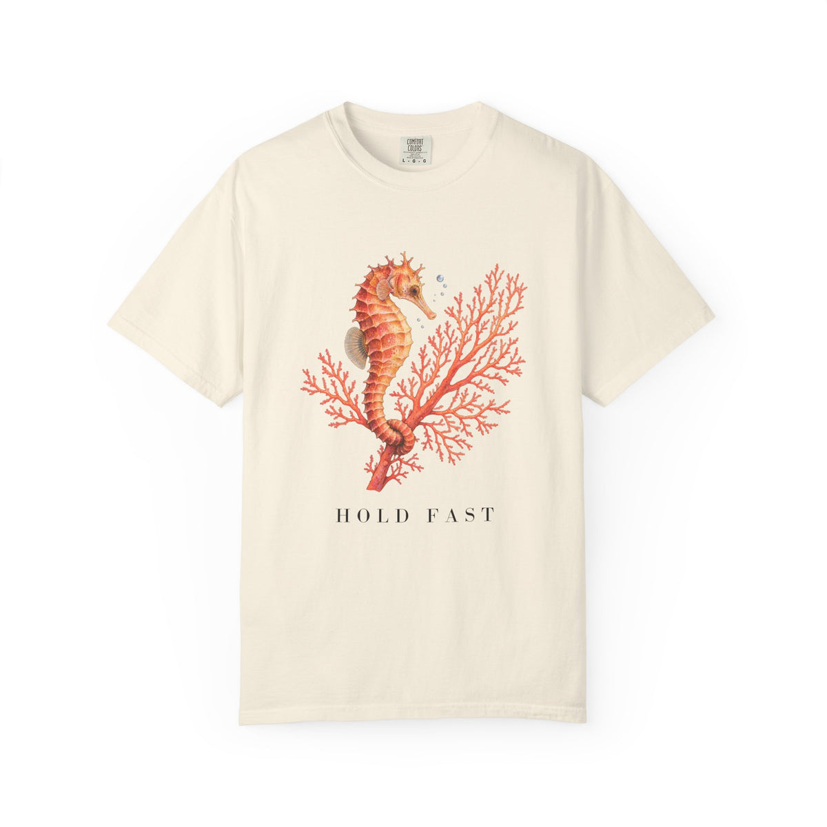 Hold Fast Seahorse T-Shirt, Coral Seahorse Tee