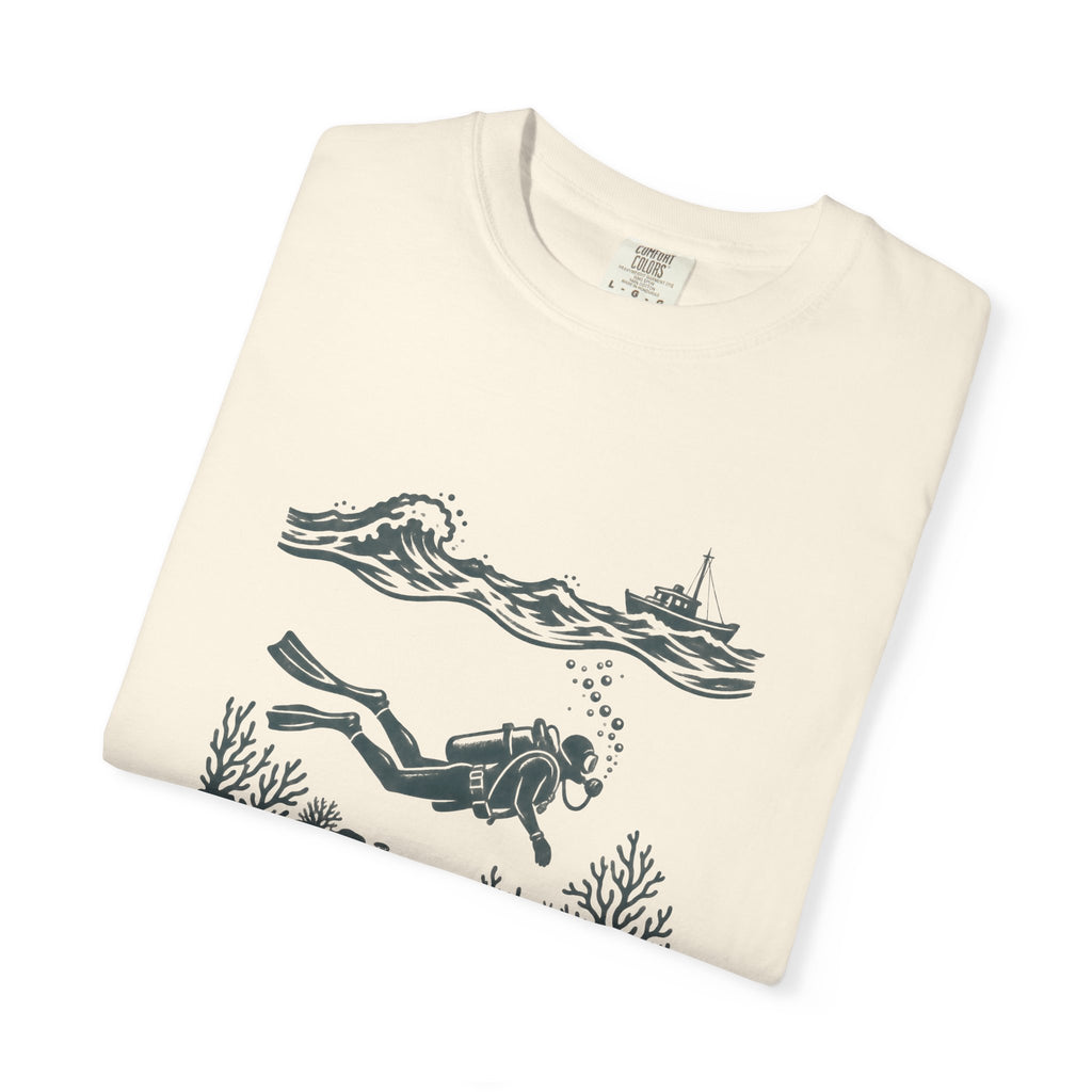 Diver Linocut T-Shirt, Scuba Diver Tee