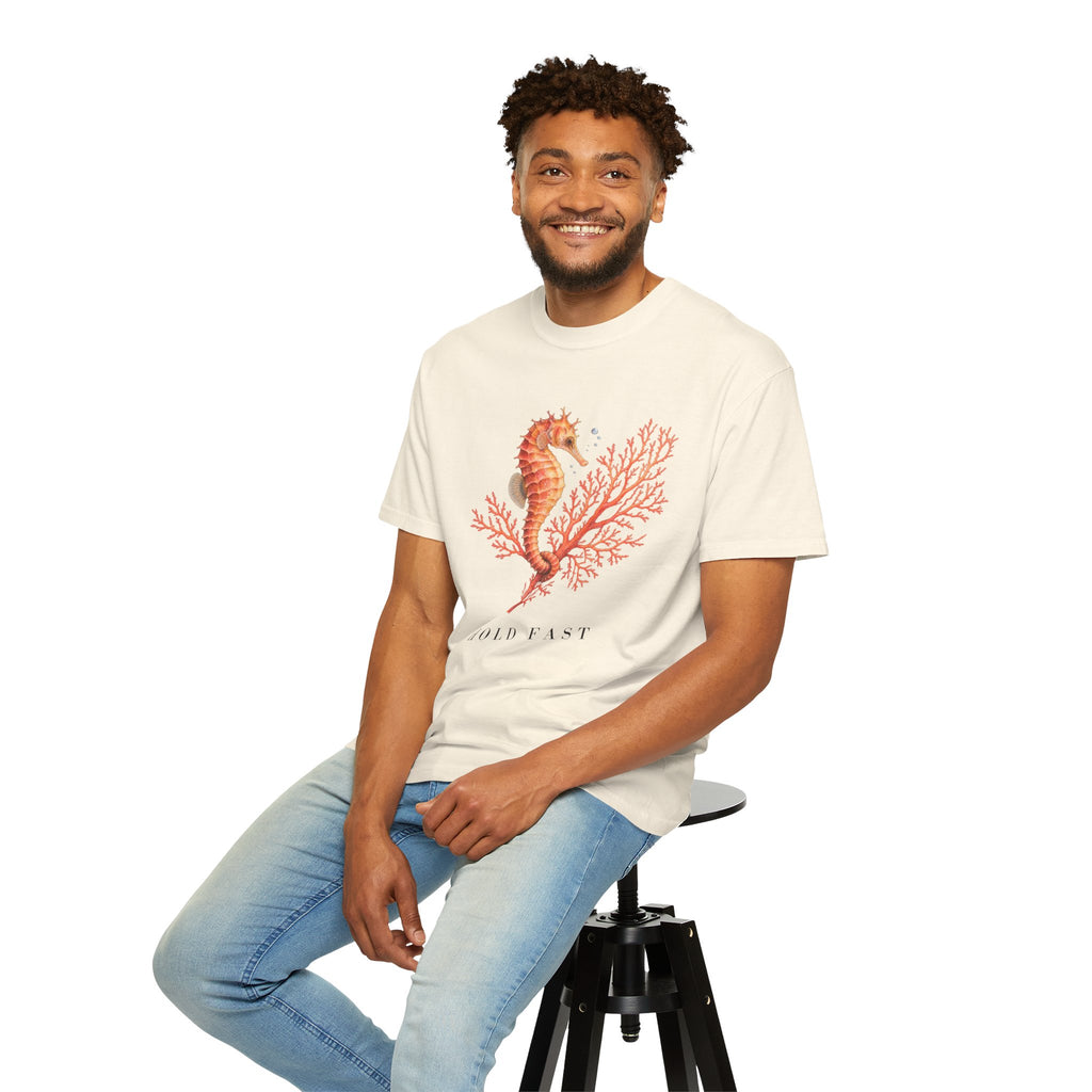 Hold Fast Seahorse T-Shirt, Coral Seahorse Tee
