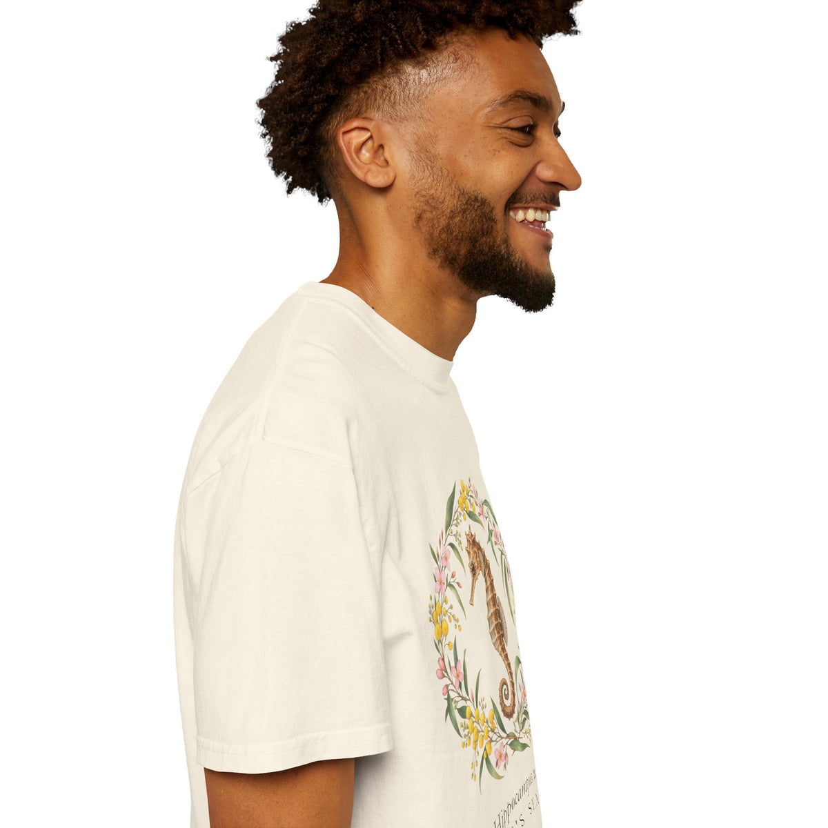 White's Seahorse T-Shirt, Wattle and Native Flower Wreath Tee