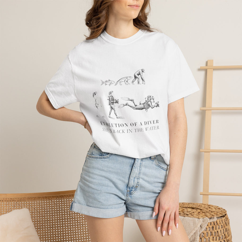 Female Diver Evolution tee, digital mockup 2