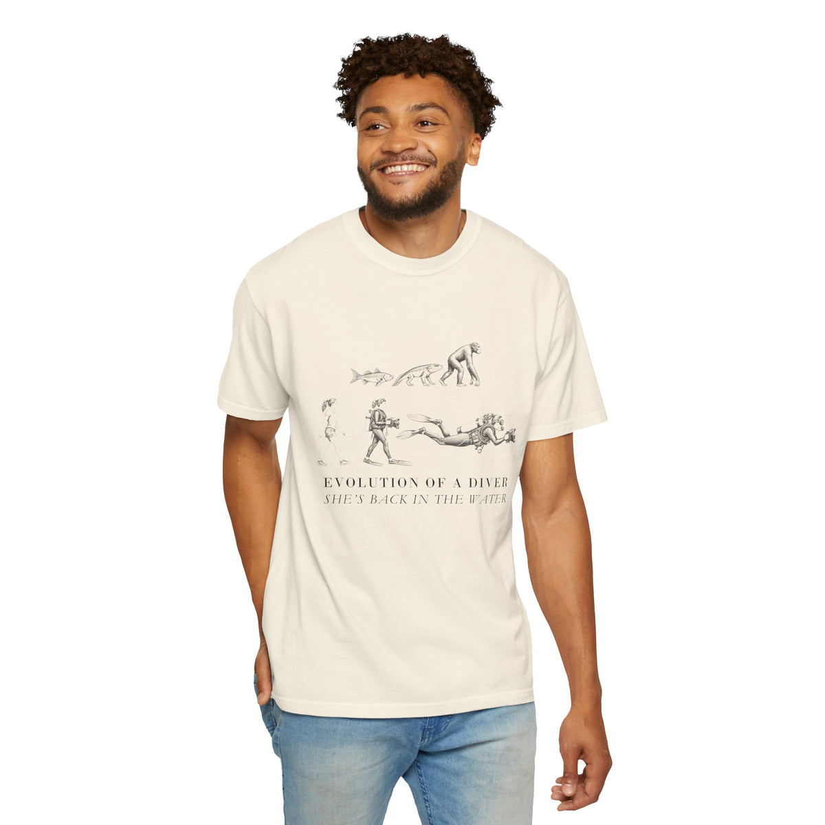 Female Diver Evolution tee, digital mockup 15