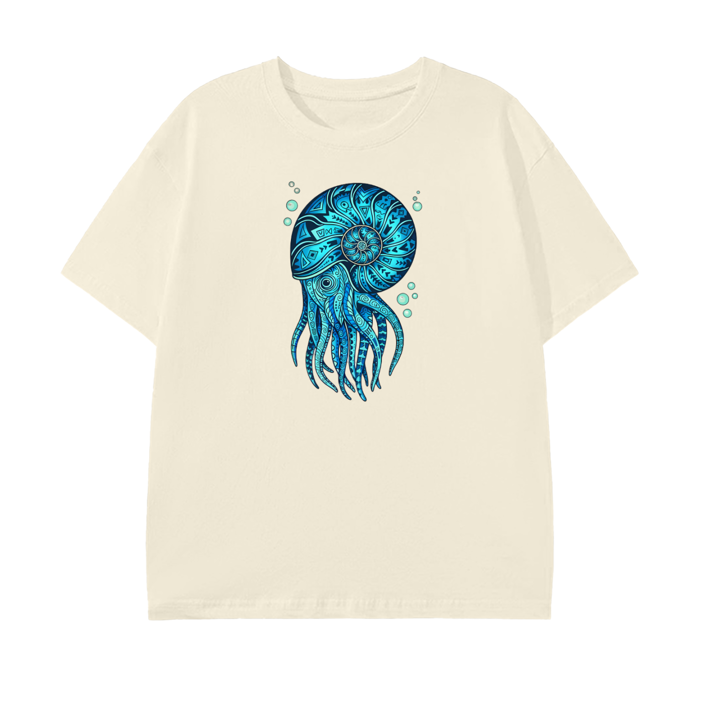 Blue Nautilus T-Shirt – Ocean Life Graphic Tee, Sea Creature Art