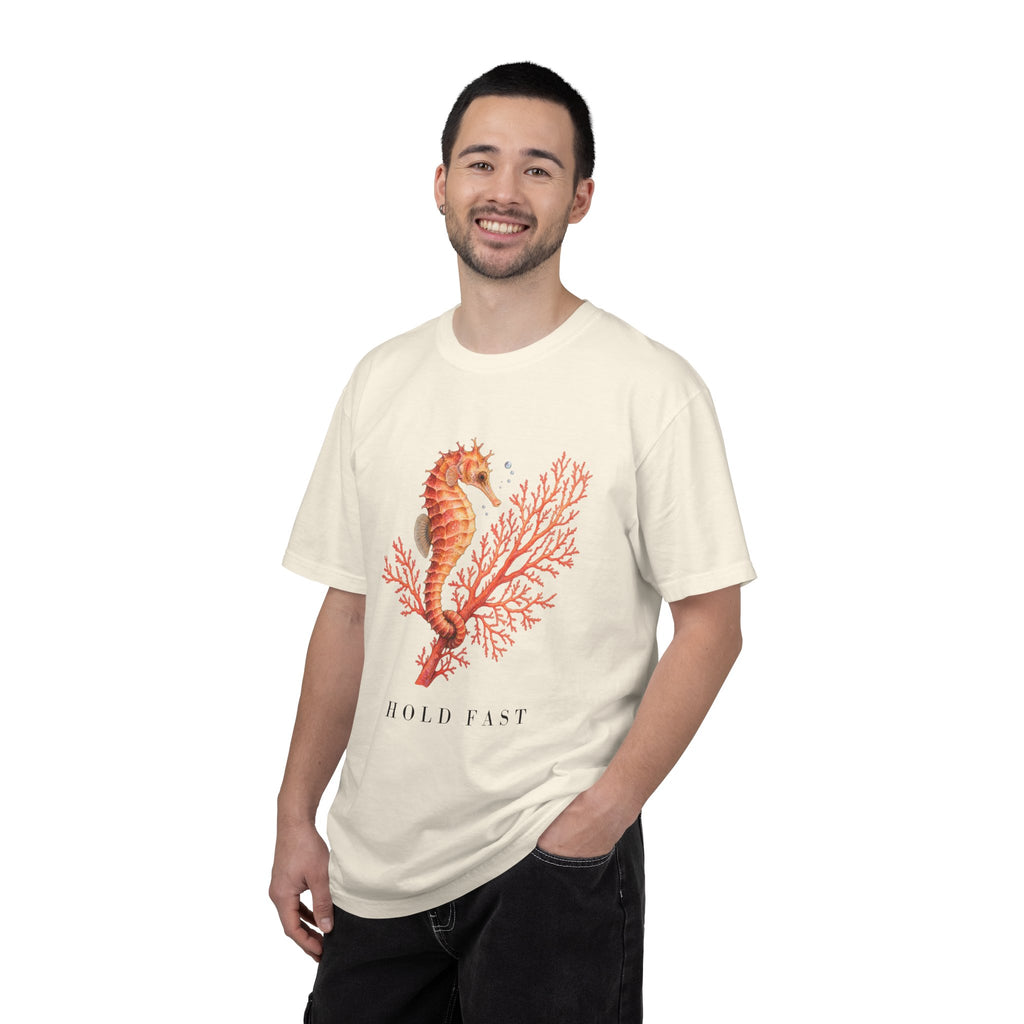 Hold Fast Seahorse T-Shirt, Coral Seahorse Tee
