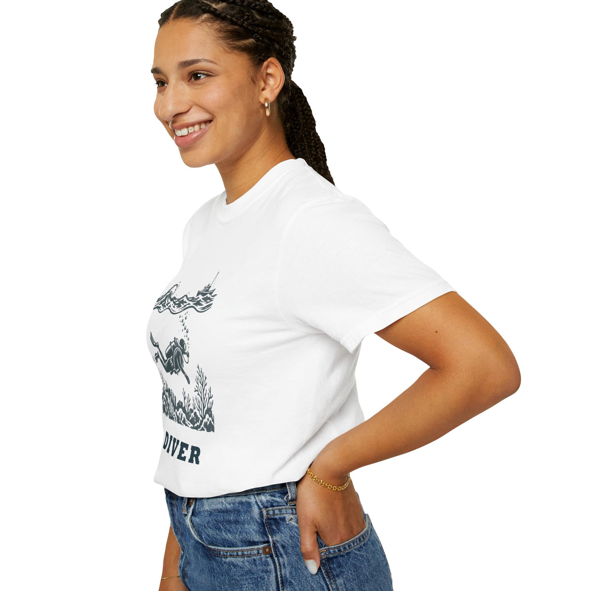 Diver Linocut T-Shirt, Scuba Diver Tee