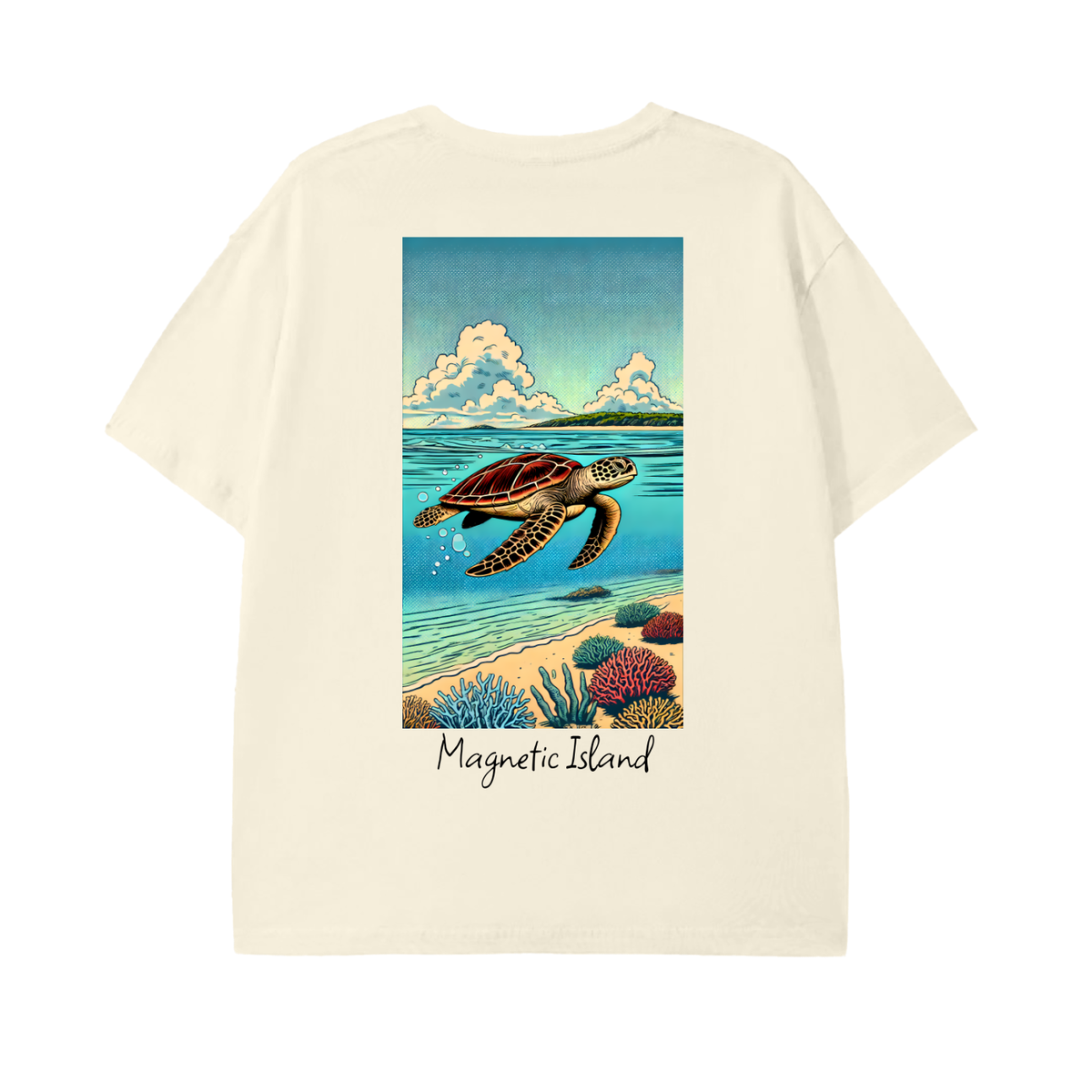 DTG - Pop art turtle and island