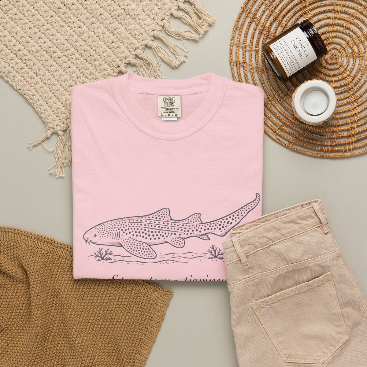 Zebra Shark (Leopard Shark) Linocut T-Shirt