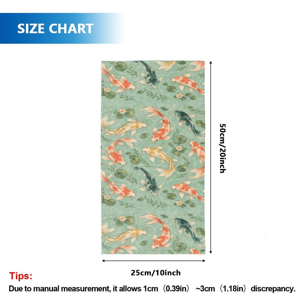 Size chart for the neck gaiter, a tube about 50 cm long and 25 cm wide when flat