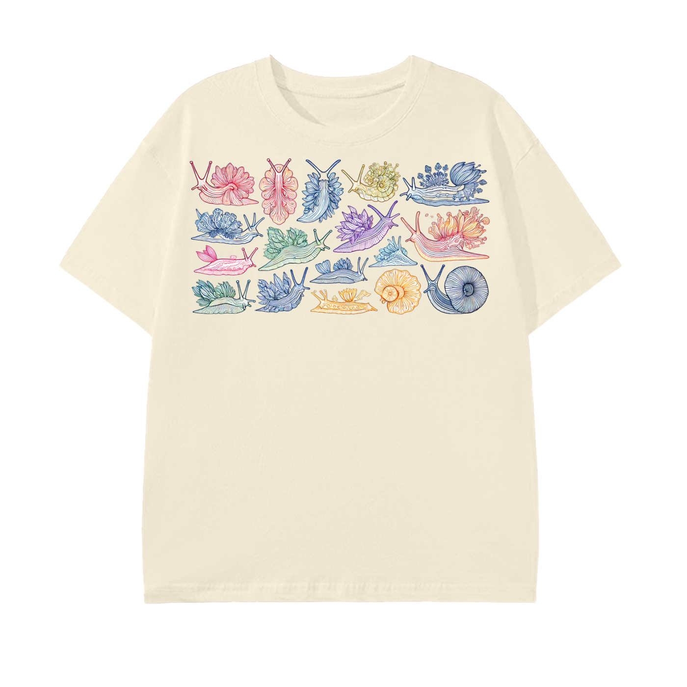 Rainbow Nudibranch Pattern T-Shirt