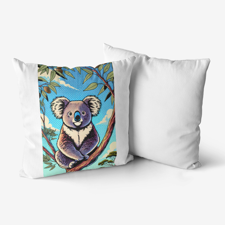 Pop Art Koala Cushion – Colorful Australian Animal Pillow