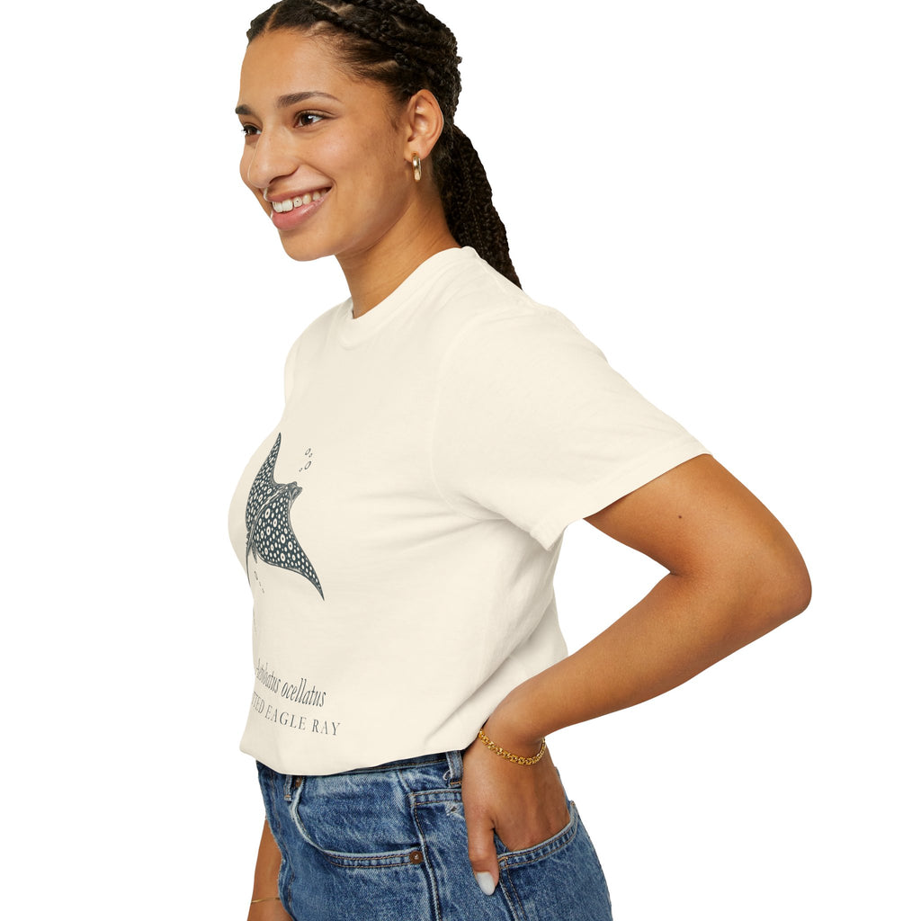Spotted Eagle Ray Linocut tee, digital mockup 25