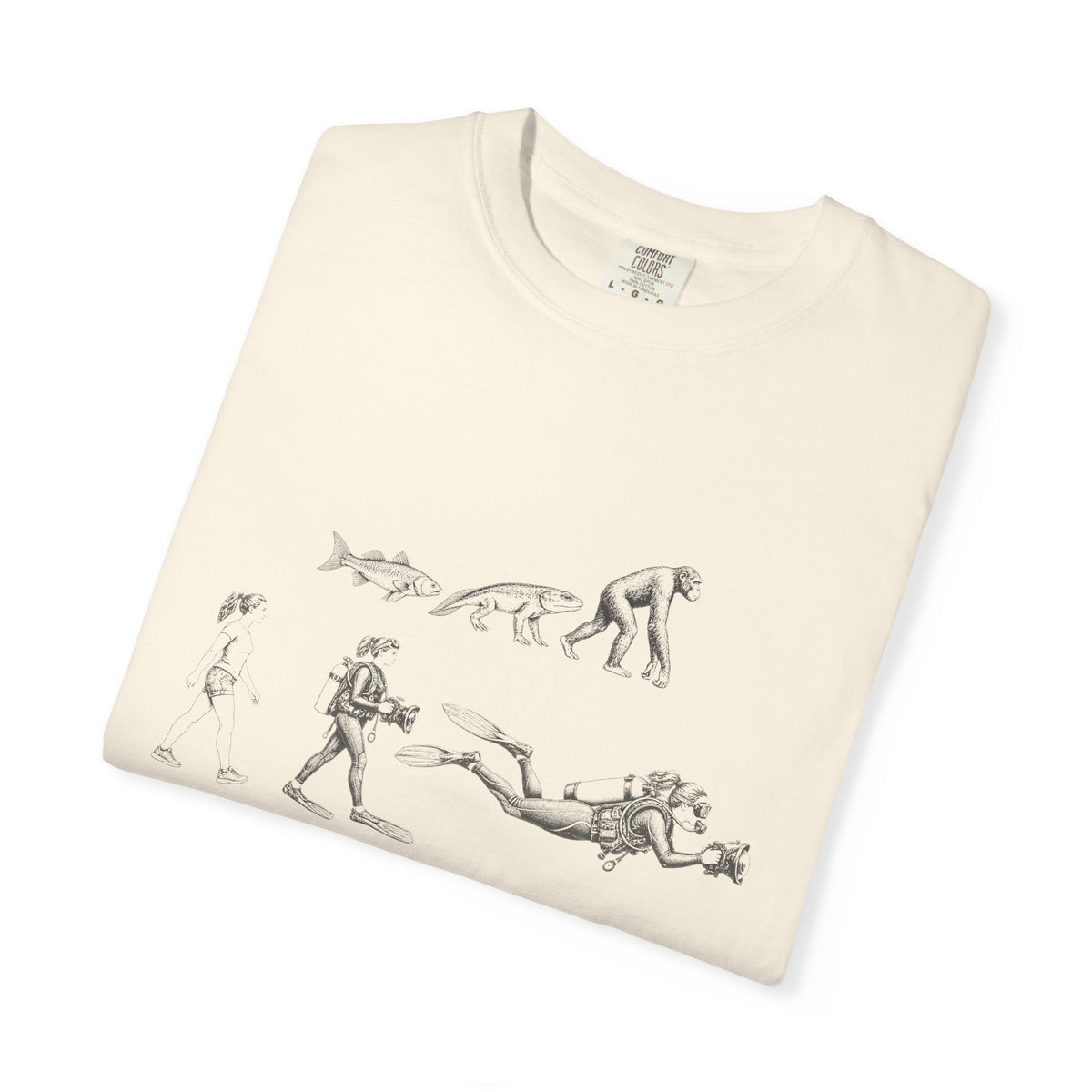 Female Diver Evolution tee, digital mockup 12
