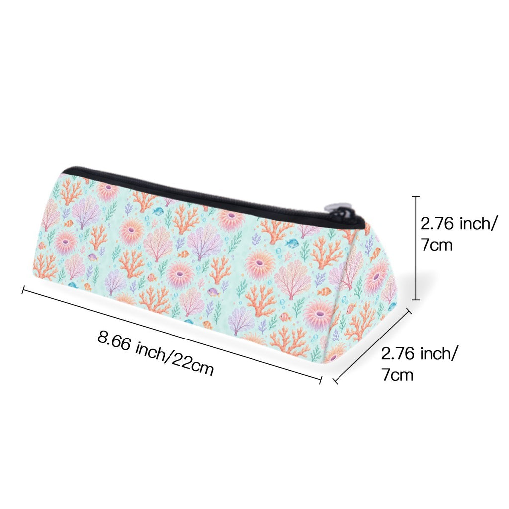 Size diagram of the slim zip pencil case, about 22 cm long and 7 cm wide