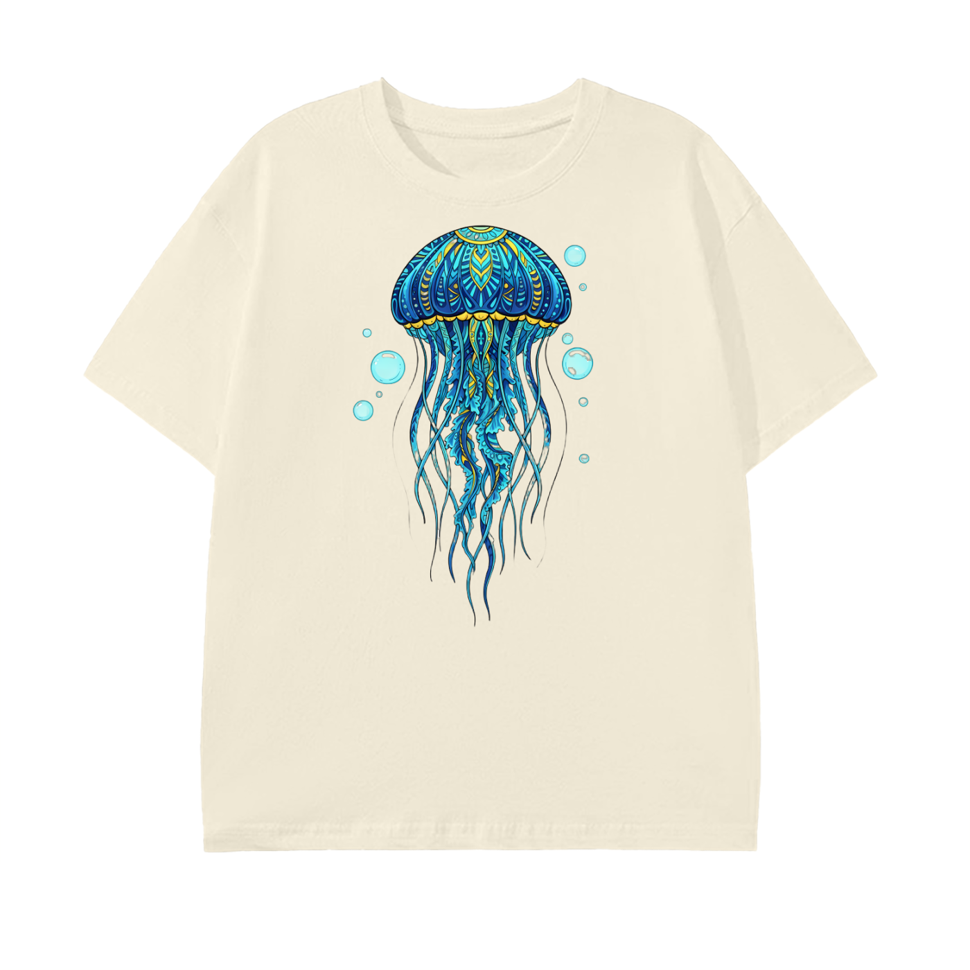 Blue Jellyfish T-Shirt – Ocean Art Tee, Marine Life Graphic