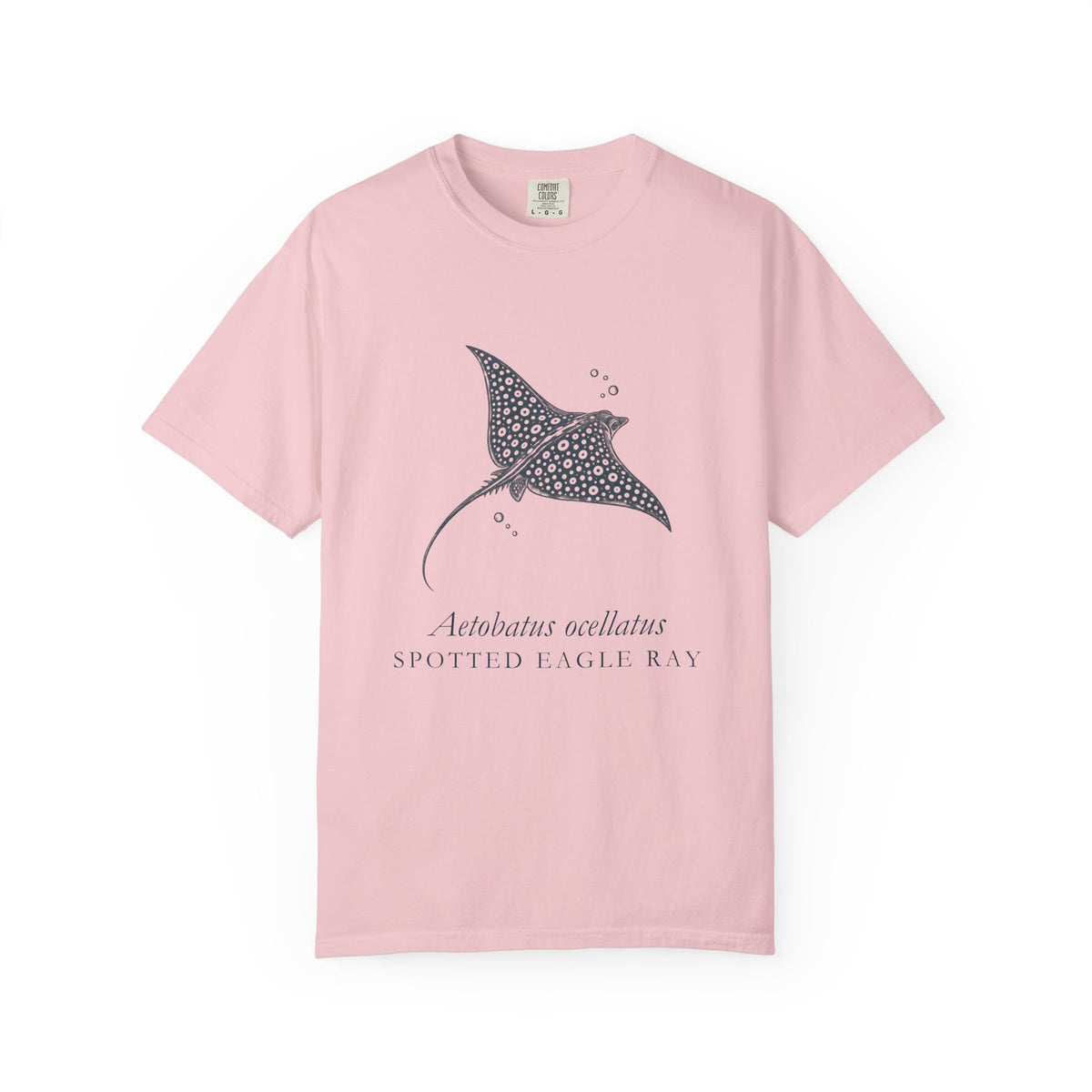 Spotted Eagle Ray Linocut tee, digital mockup 3
