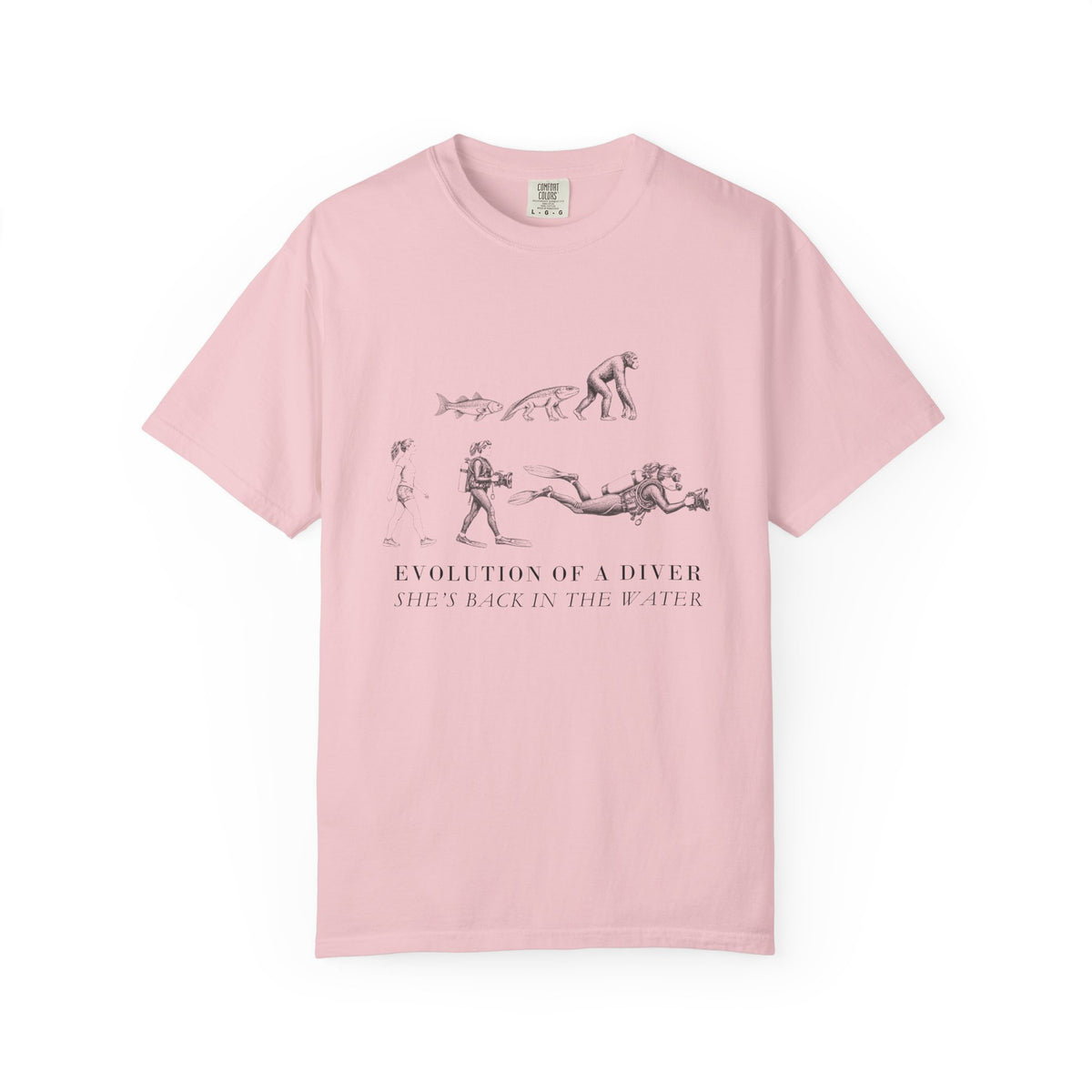 Female Diver Evolution tee, digital mockup 3