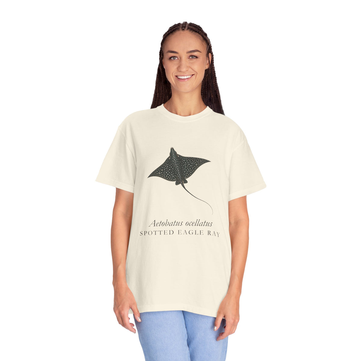 Spotted Eagle Ray Engraving tee, digital mockup 1