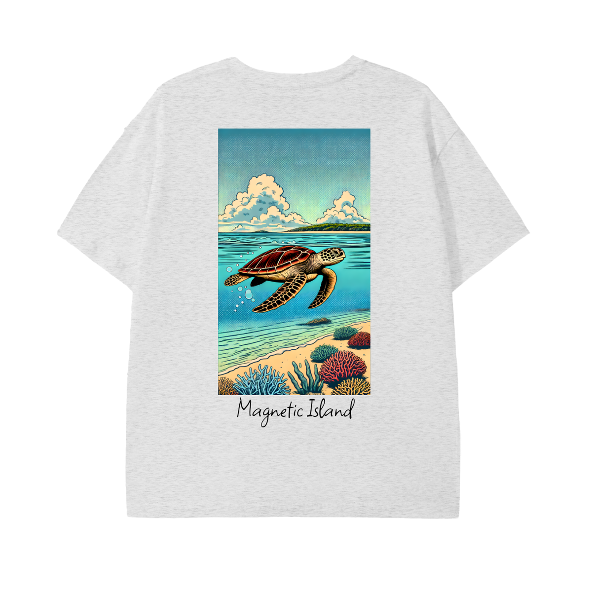 DTG - Pop art turtle and island