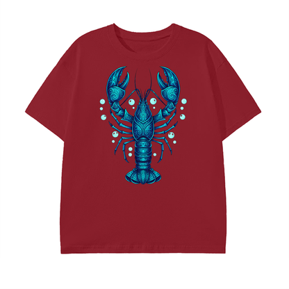 Blue Lobster T-Shirt – Ocean Life Tee, Marine Art Coastal Design