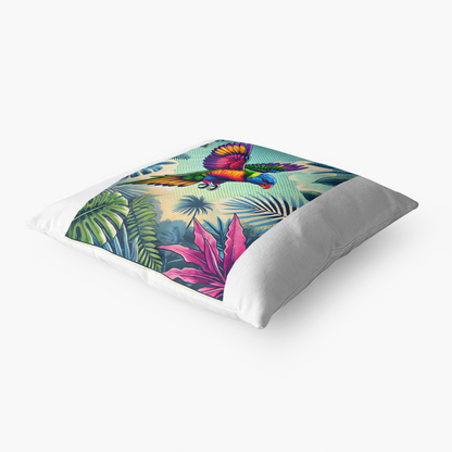 Pop Art Lorikeet Cushion – Colorful Australian Parrot Pillow