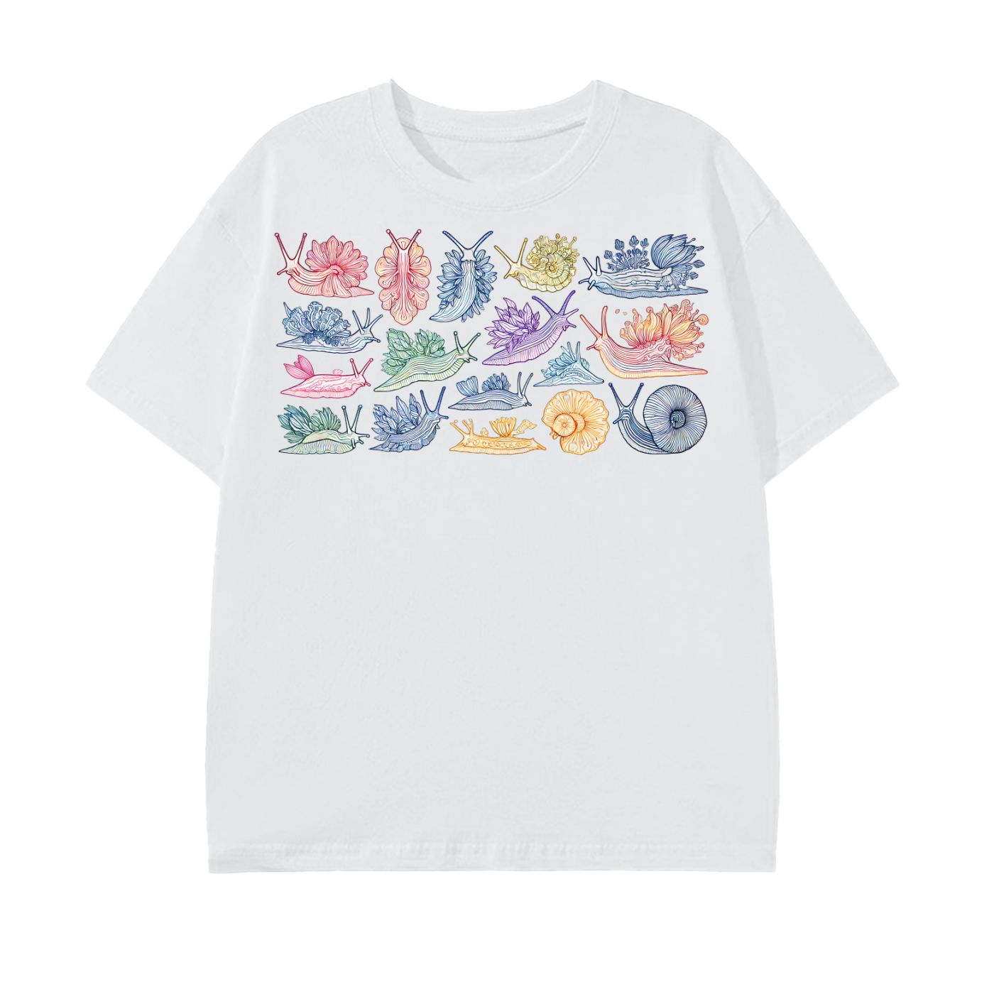 Rainbow Nudibranch Pattern T-Shirt