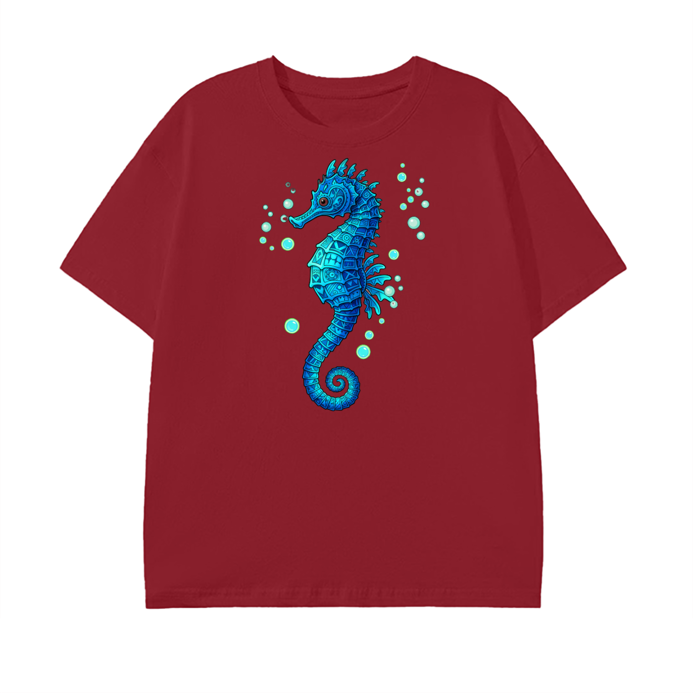 Seahorse T-Shirt – Ocean Life Graphic Tee, Reef-Inspired