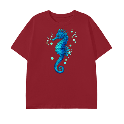 Seahorse T-Shirt – Ocean Life Graphic Tee, Reef-Inspired