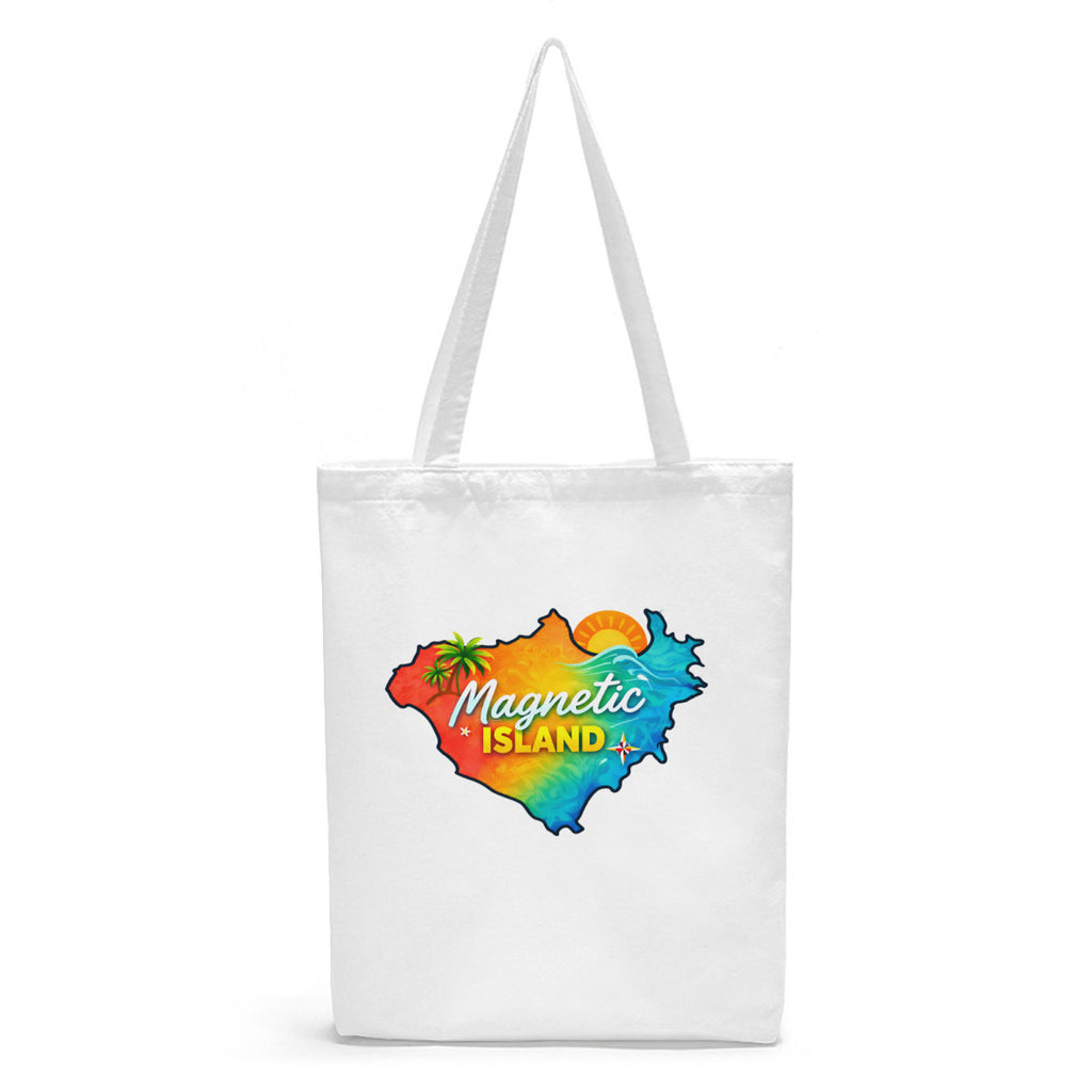 Magnetic Island map badge print tote bag