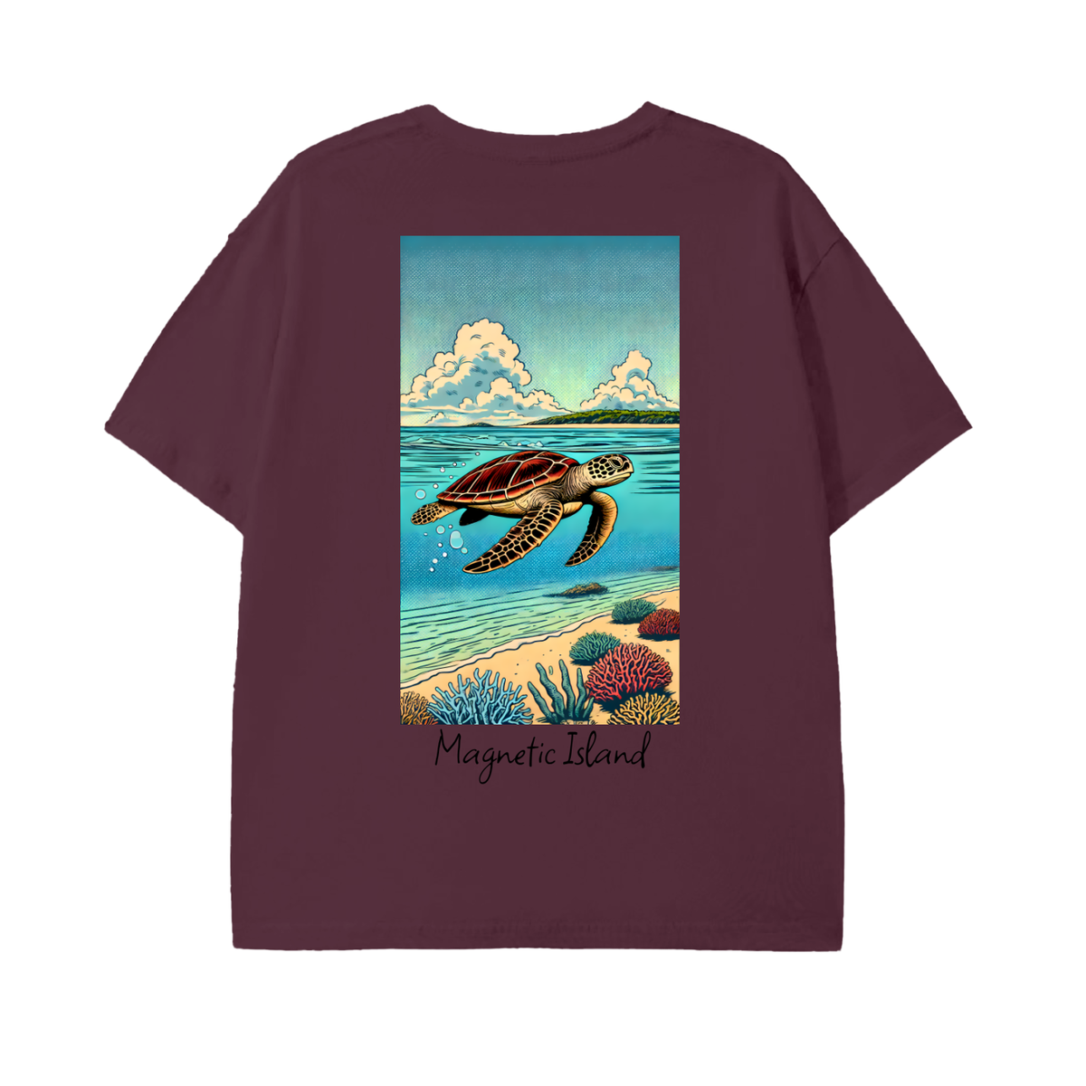 DTG - Pop art turtle and island