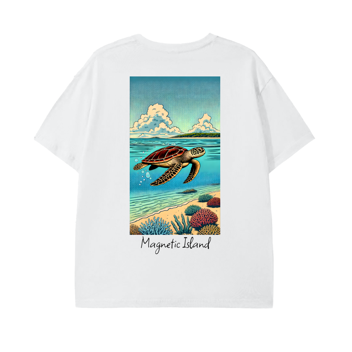 DTG - Pop art turtle and island