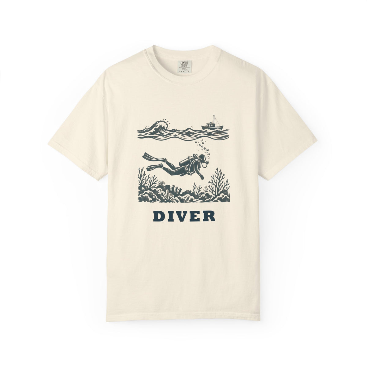 Diver Linocut T-Shirt, Scuba Diver Tee