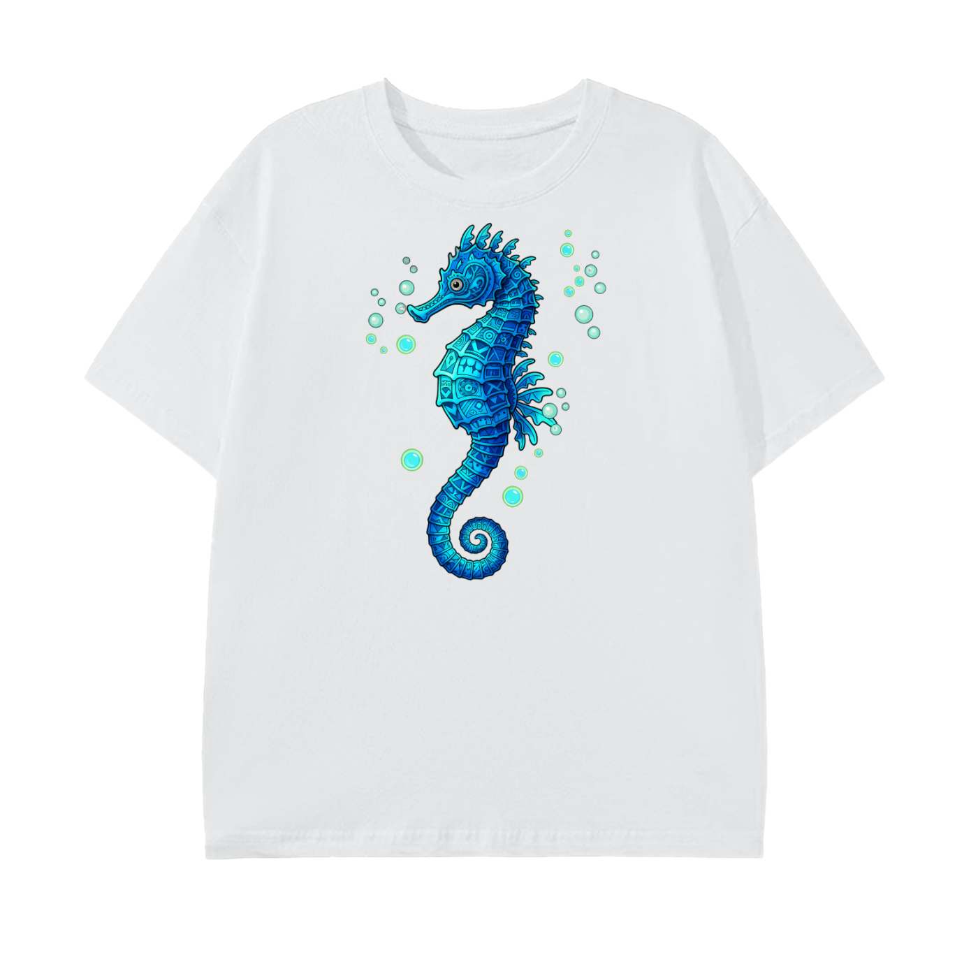 Seahorse T-Shirt – Ocean Life Graphic Tee, Reef-Inspired
