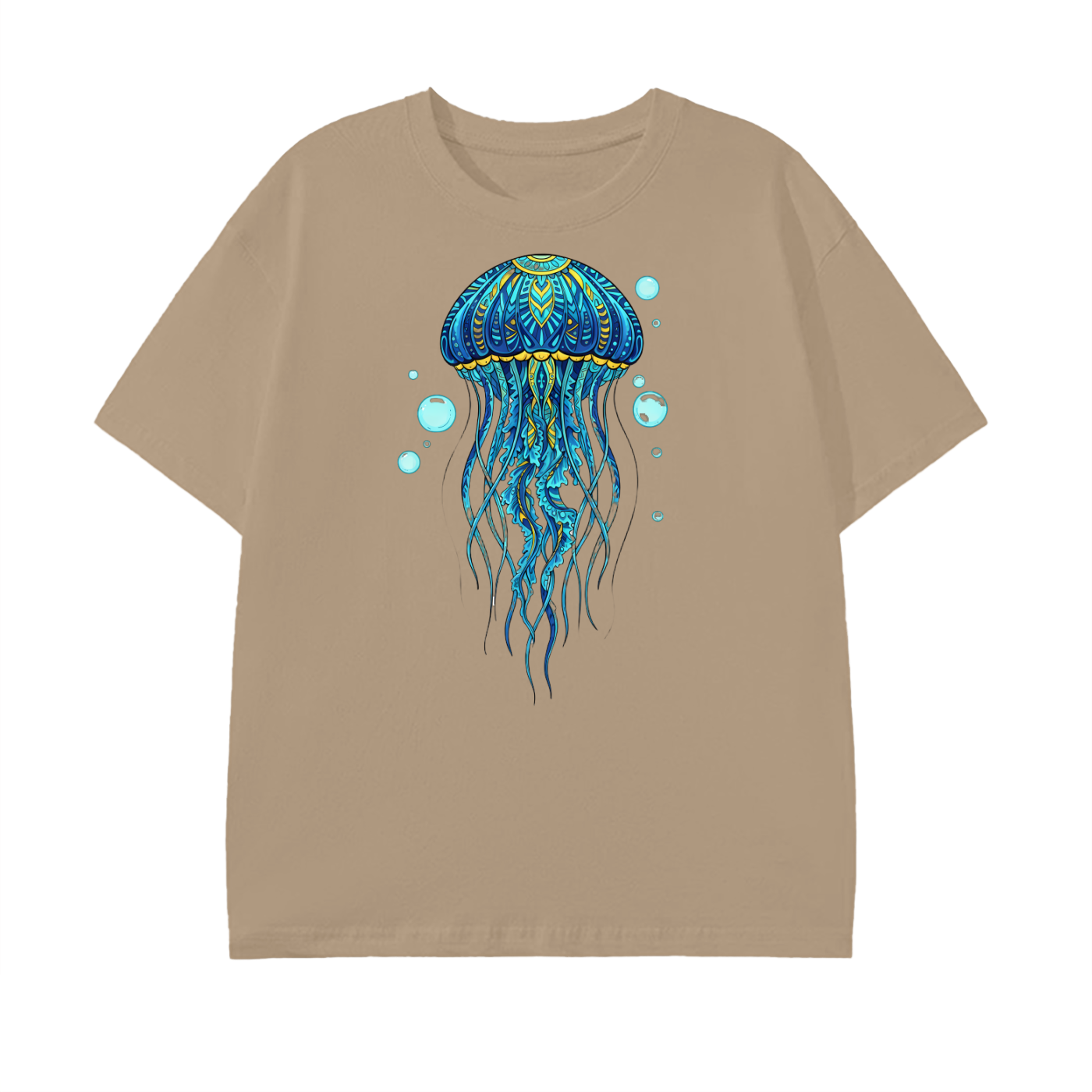 Blue Jellyfish T-Shirt – Ocean Art Tee, Marine Life Graphic
