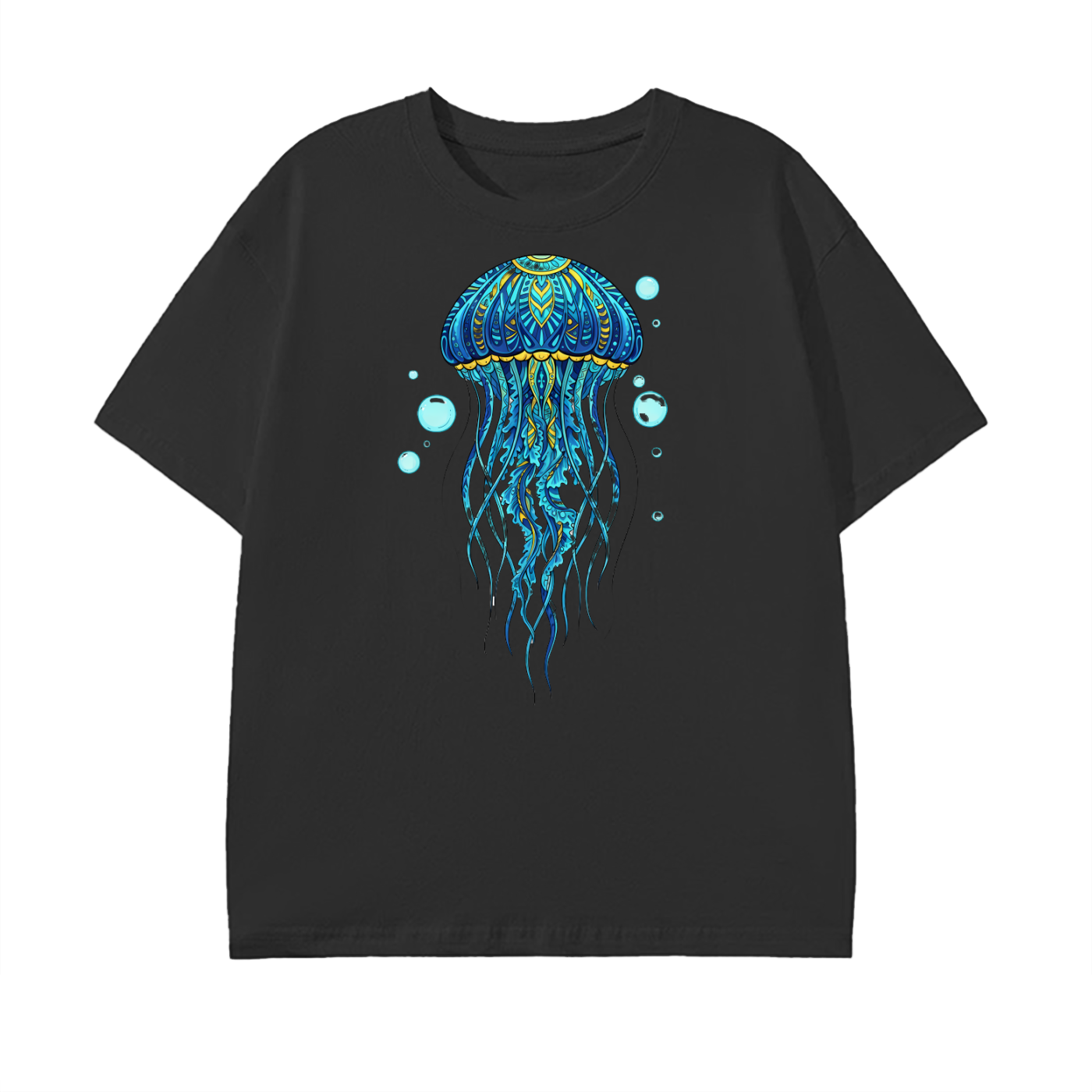 Blue Jellyfish T-Shirt – Ocean Art Tee, Marine Life Graphic
