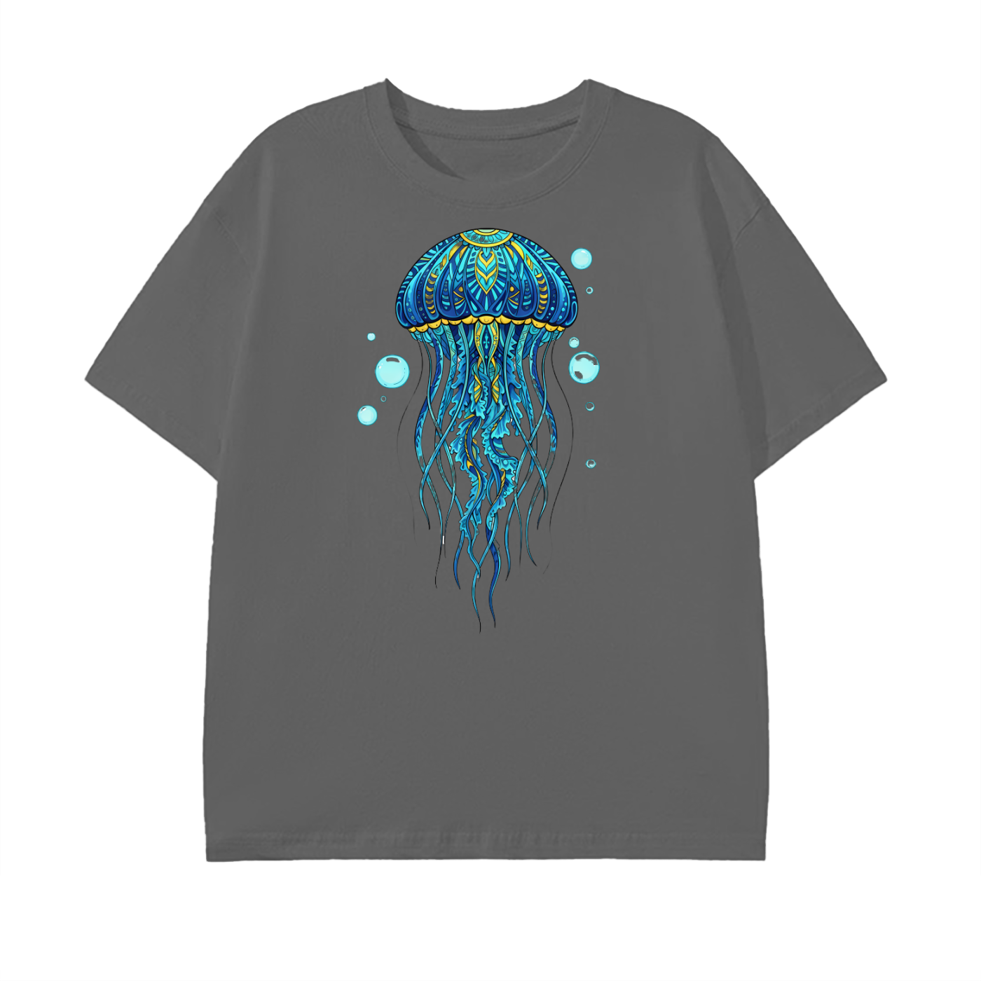Blue Jellyfish T-Shirt – Ocean Art Tee, Marine Life Graphic