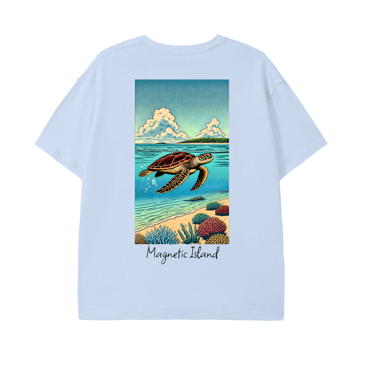 DTG - Pop art turtle and island