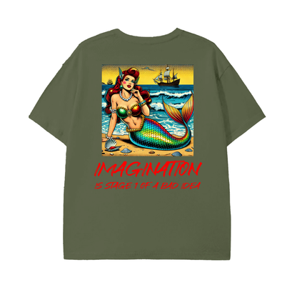 Pop Art Mermaid T-Shirt – “Imagination Is Stage 1 of a Bad Idea”