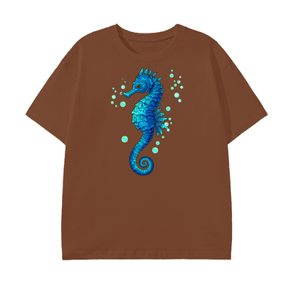 Seahorse T-Shirt – Ocean Life Graphic Tee, Reef-Inspired