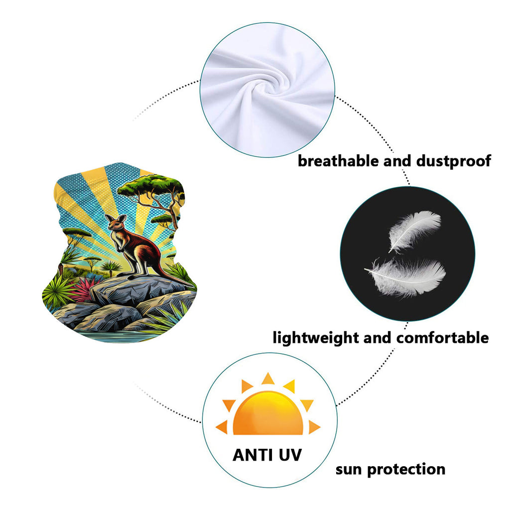 Kangaroo neck gaiter fabric, breathable, lightweight and UV-protective