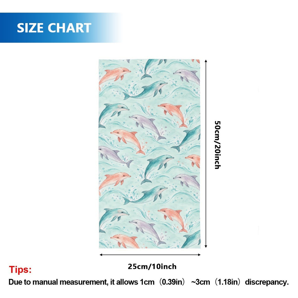 Size chart for the neck gaiter, a tube about 50 cm long and 25 cm wide when flat