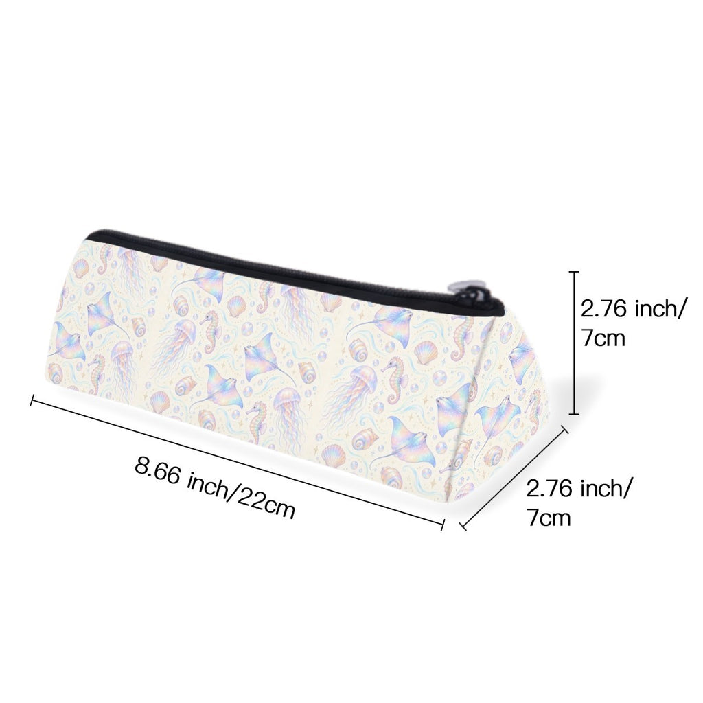 Size diagram of the slim zip pencil case, about 22 cm long and 7 cm wide