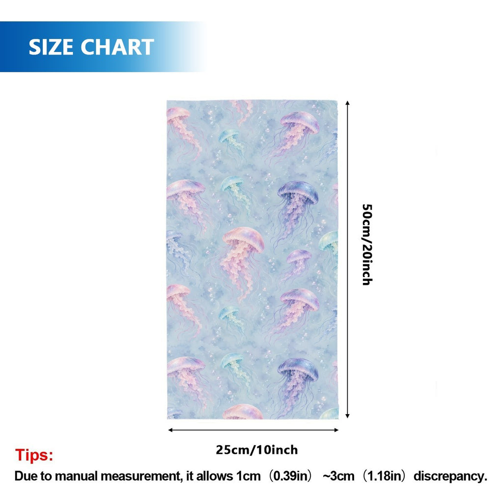 Size chart for the neck gaiter, a tube about 50 cm long and 25 cm wide when flat