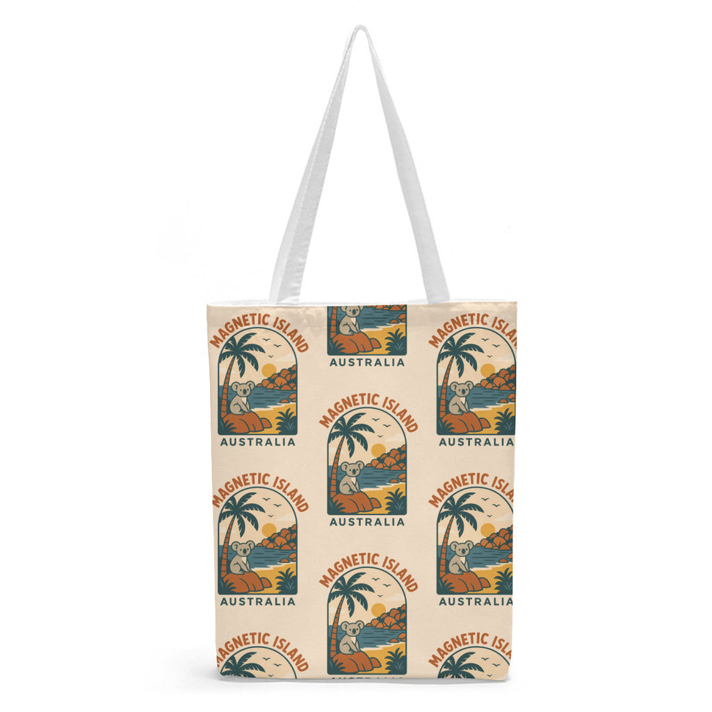 Retro Magnetic Island koala pattern print tote bag